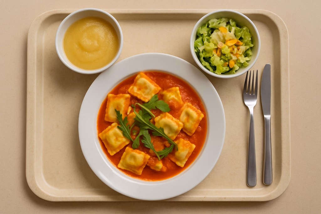 Ravioli Ricotta é Rucola an Tomatensoße (AI Generated)