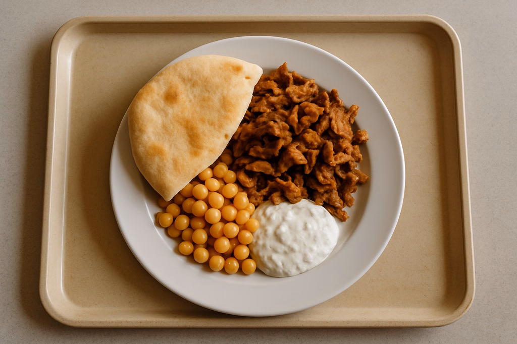 Pita mit Gyros - Kichererbsen und Haferdip (AI Generated)