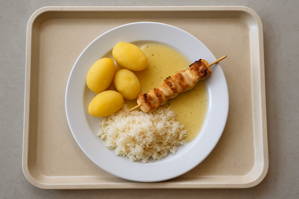 Hähnchenfiletspieß mit Lemon - Peppersoße (AI Generated)