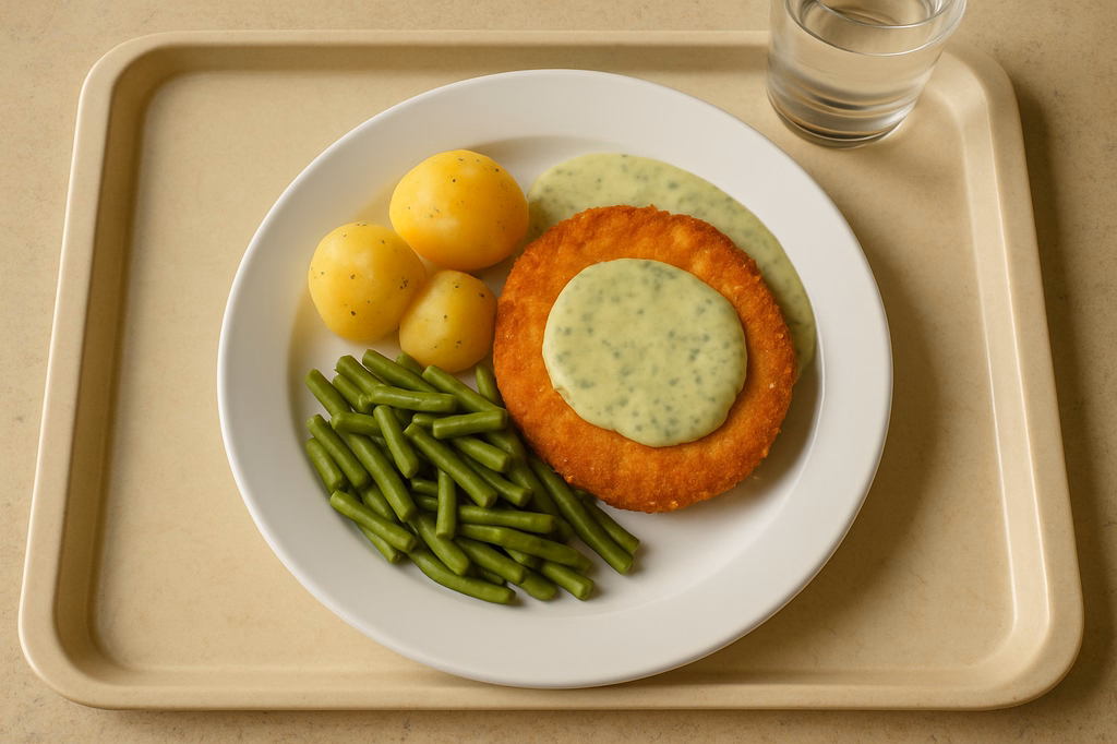 Veganes Sellerie - Knusperschnitzel mit veganer Kräutersoße (AI Generated)