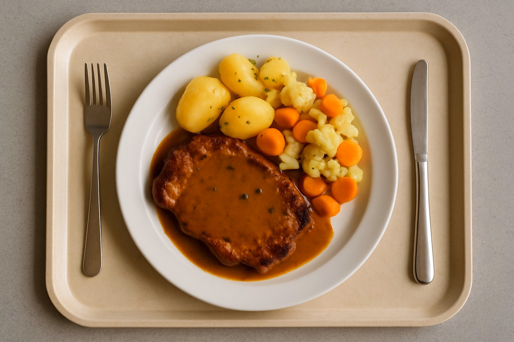 Schweinenackensteak vom Grill an Cognac - Pfeffersoße (AI Generated)