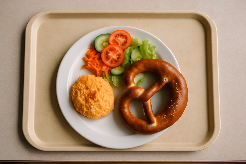 Obazda mit Salatgarnitur und Laugenbrezel (AI Generated)