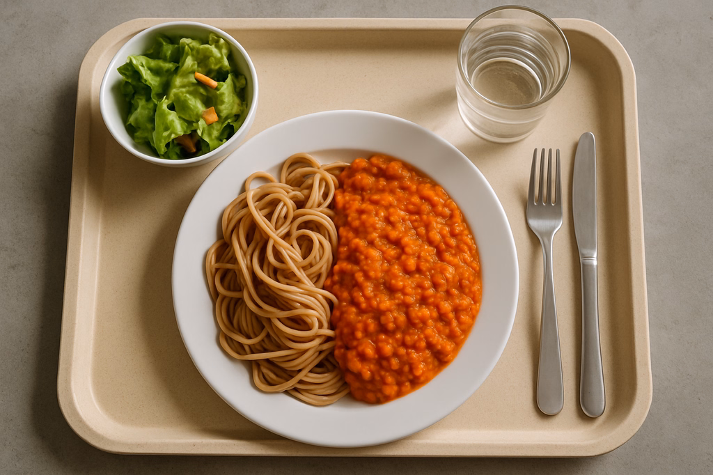 mensaVital: Vollkornspaghetti mit Ragout von roten Linsen (AI Generated)