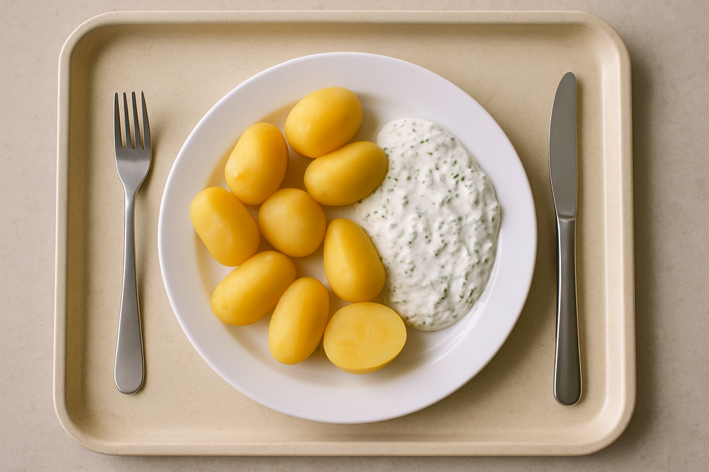 Dampfkartoffeln mit hausgemachtem Kräuterquark (AI Generated)