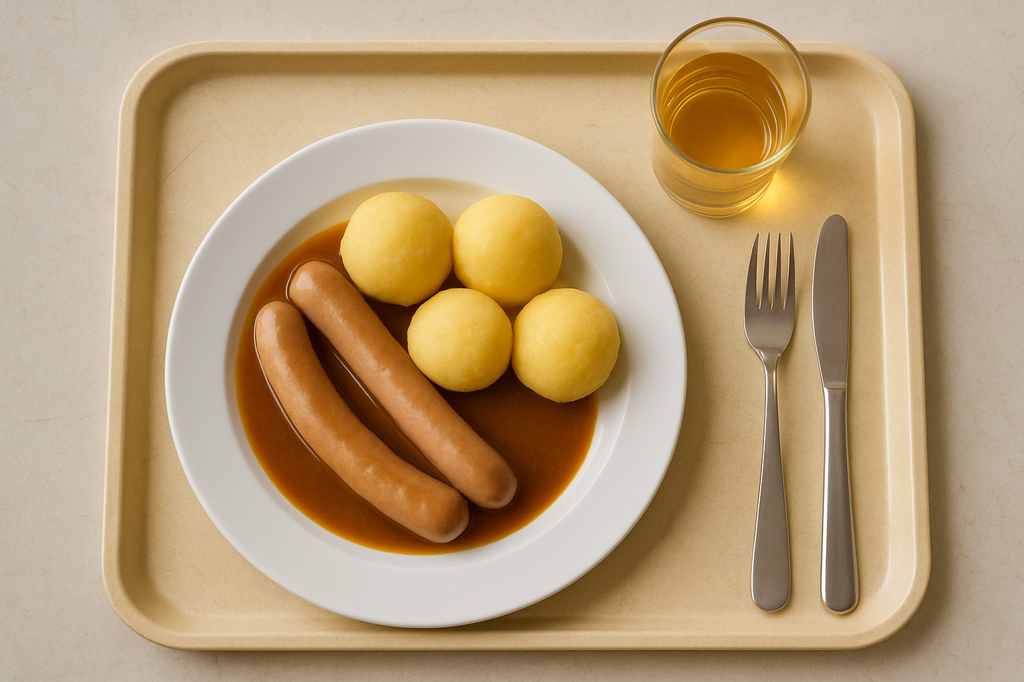 Ein Paar Bratwürste mit Soße (AI Generated)
