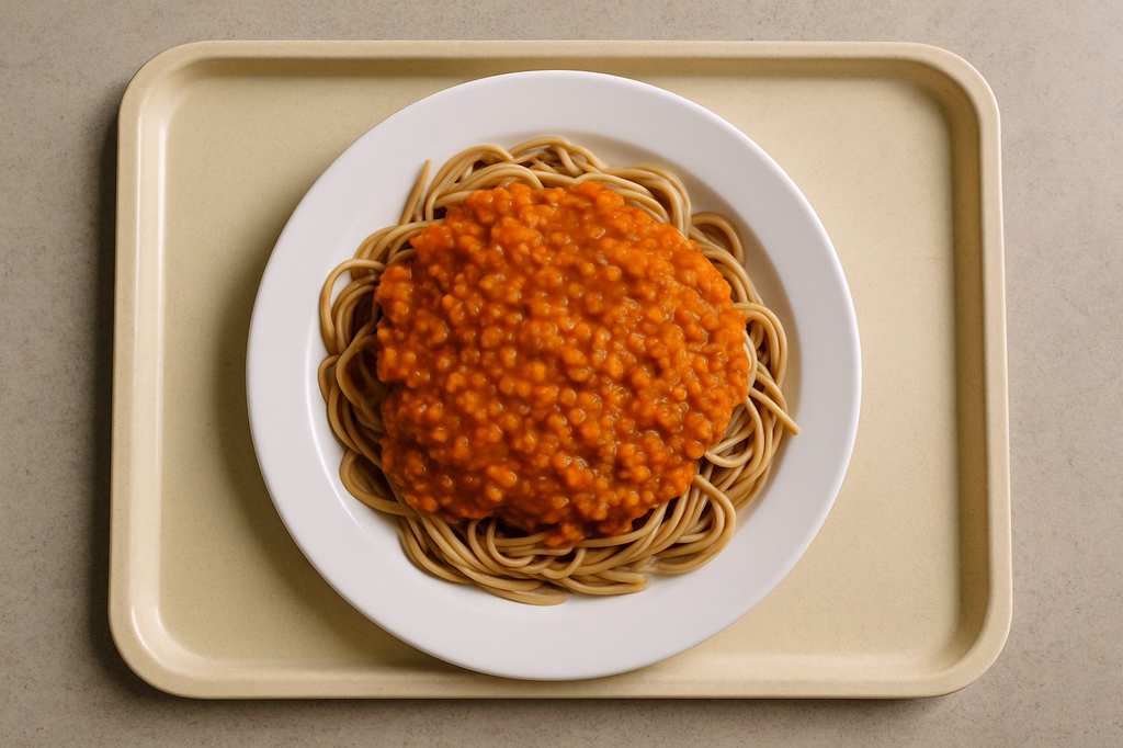 mensaVital: Vollkornspaghetti mit Ragout von roten Linsen (AI Generated)