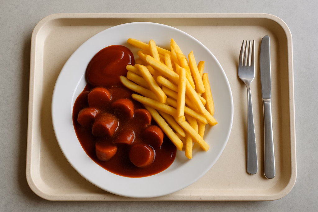 Currywurst "Tennessee" mit rauchiger BBQ - Soße (AI Generated)