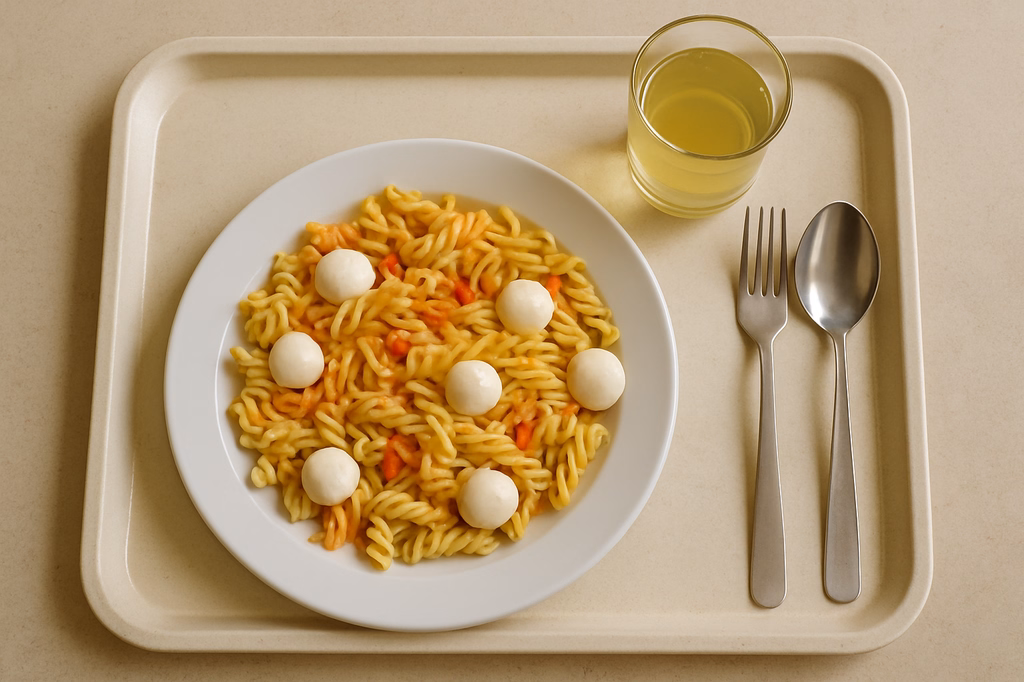 Sommerlicher Nudelsalat mit Mozzarellakugeln (AI Generated)