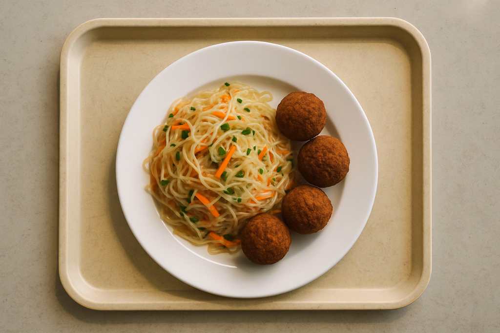 Glasnudelsalat mit Falafelbällchen (AI Generated)