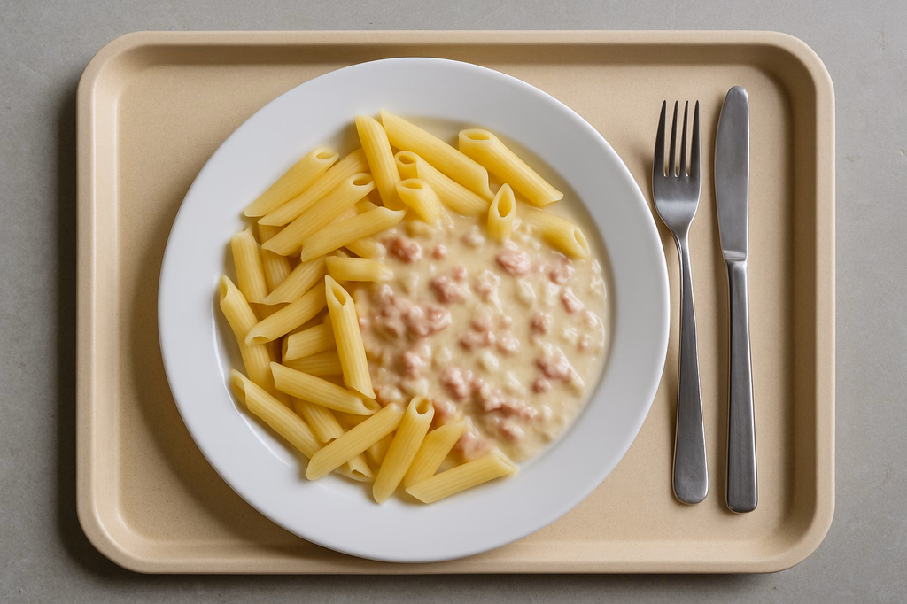 Pennenudeln mit Carbonara - Soße (AI Generated)