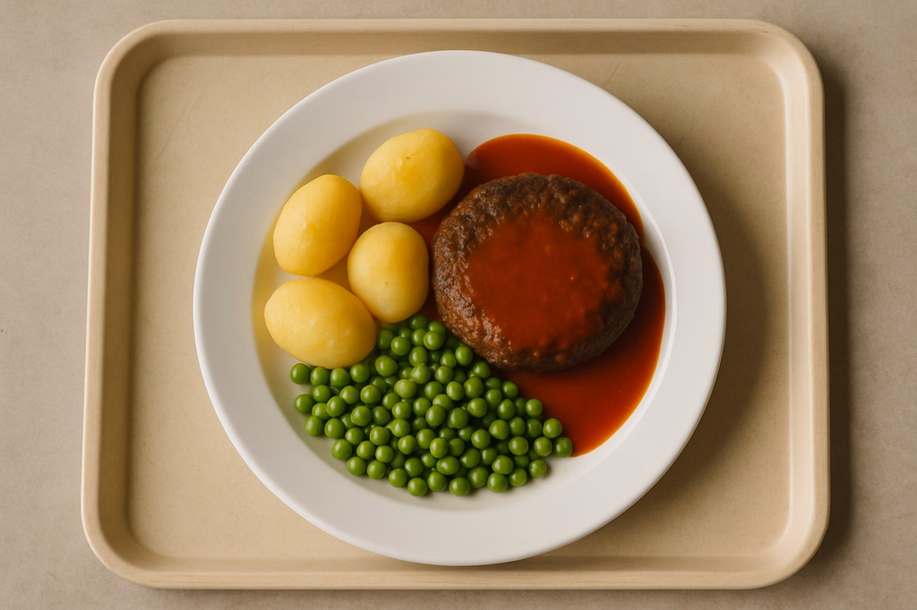 Rinderhacksteak mit Curry - Ketchupsoße (AI Generated)