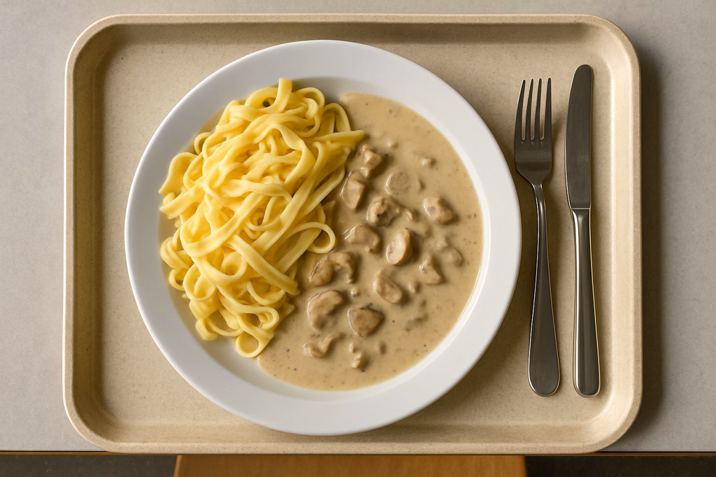 Tagliatelle mit Steinpilzsoße an Steinpilzrahmsoße (AI Generated)
