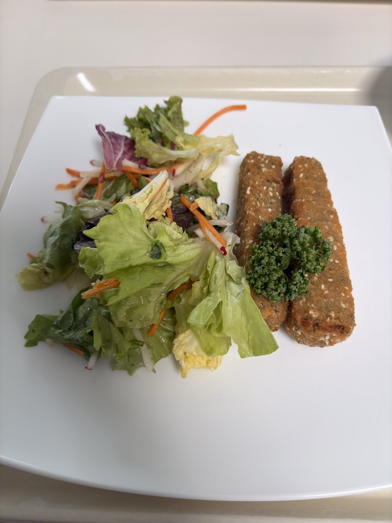 Vegane Sesam - Karotten - Knuspersticks mit Salatgarnitur - Image 1
