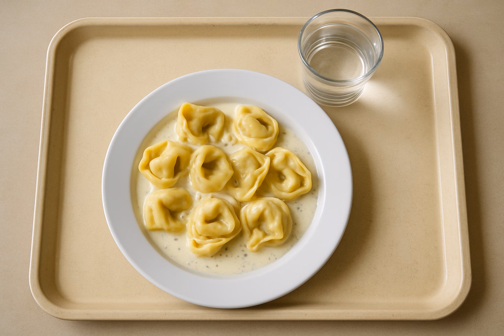Tortelloni "Quinoa" mit mit Frischkäsesoße (AI Generated)