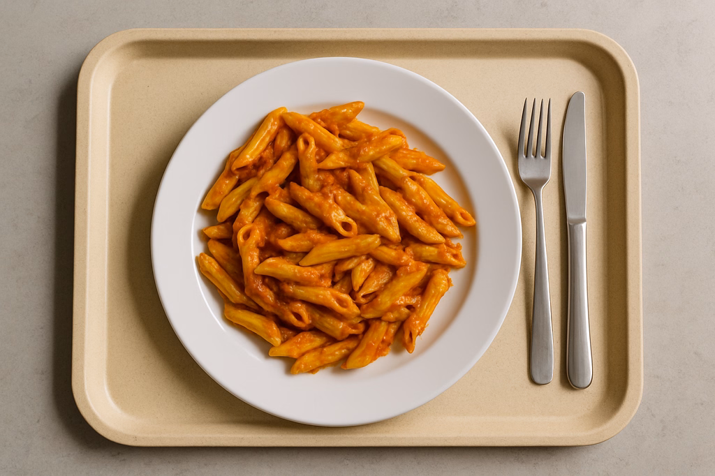 Pasta mit mit Pestosoße "Pomodori" (AI Generated)