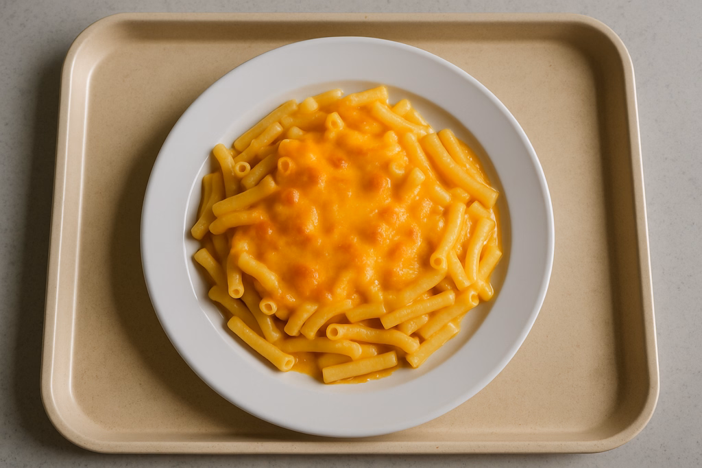 "Mac and Cheese" überbackene Makkaroni in kräftiger Cheddar Käsesoße (AI Generated)