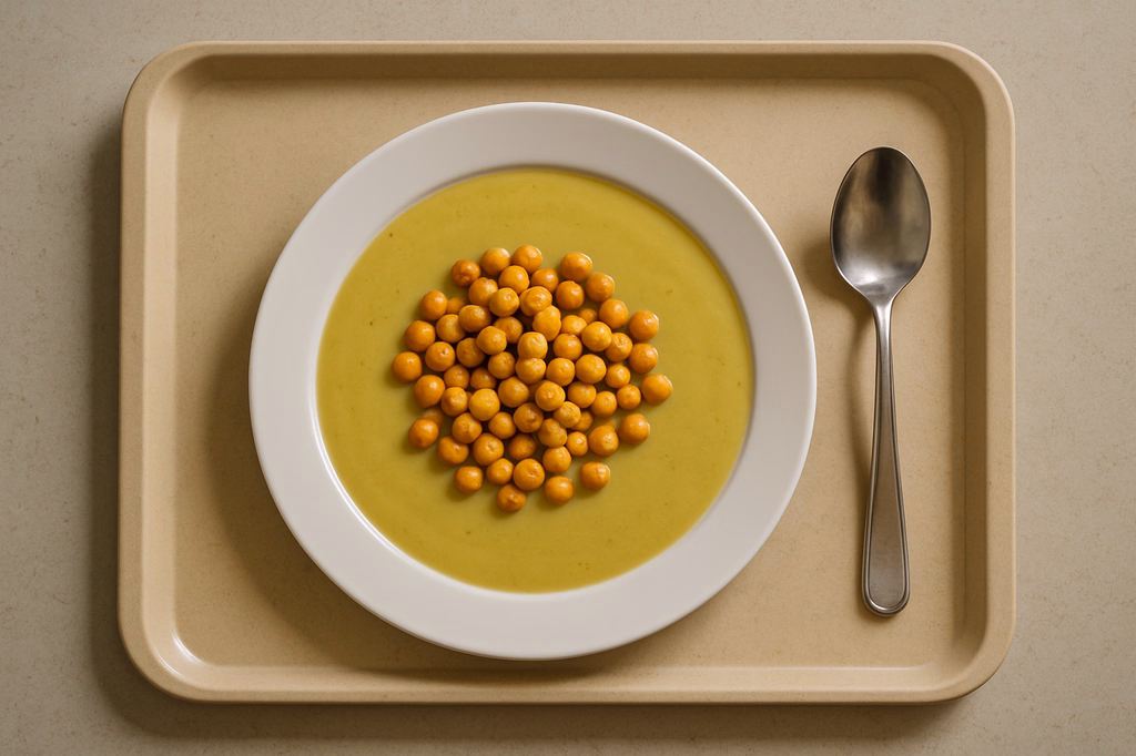 Gemüscremesuppe mit Backerbsen (AI Generated)