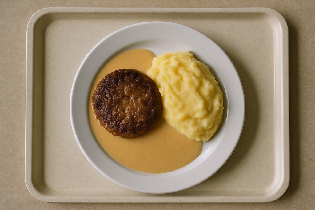 Hacksteak mit Rahmsoße Hausgemachtes Kartoffelpüree (AI Generated)