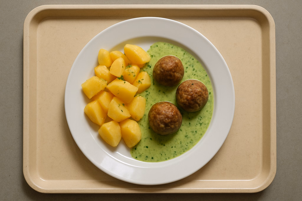 Fleischbällchen mit Bärlauchsoße (AI Generated)