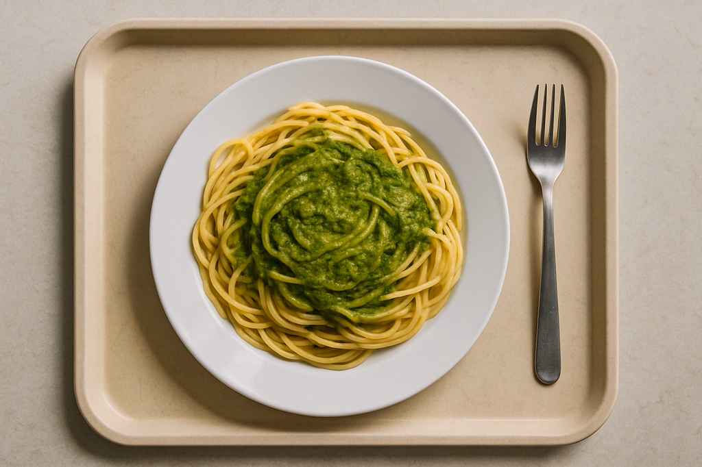 Spaghetti mit Bärlauchpestosauce (AI Generated)