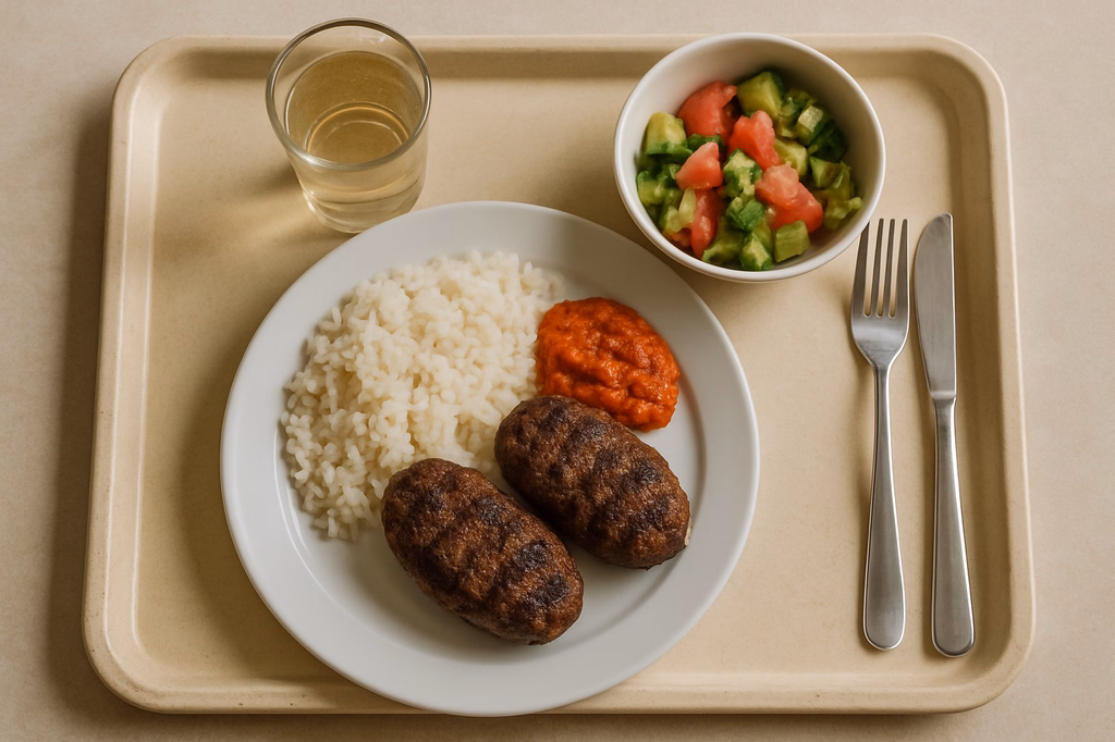 2 Bifteki mit Ajvar (AI Generated)