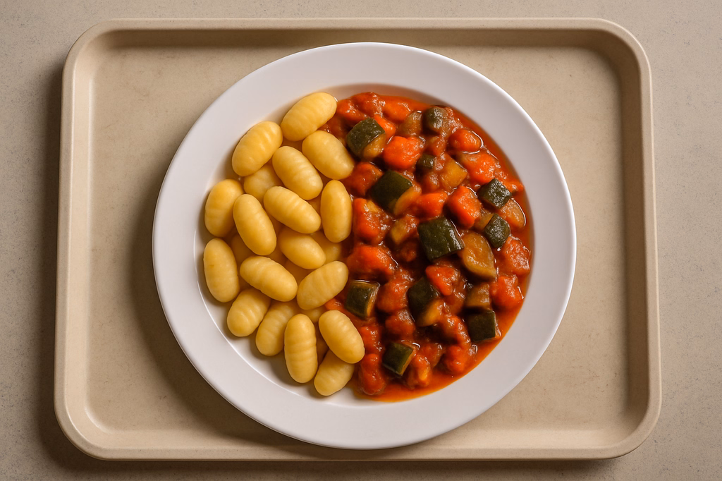 Vegane Gnocchi mit Ratatouille Gemüse (AI Generated)