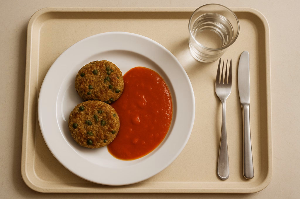 2 Quinoa - Erbsenfrikadellen mit Tomatensoße (AI Generated)