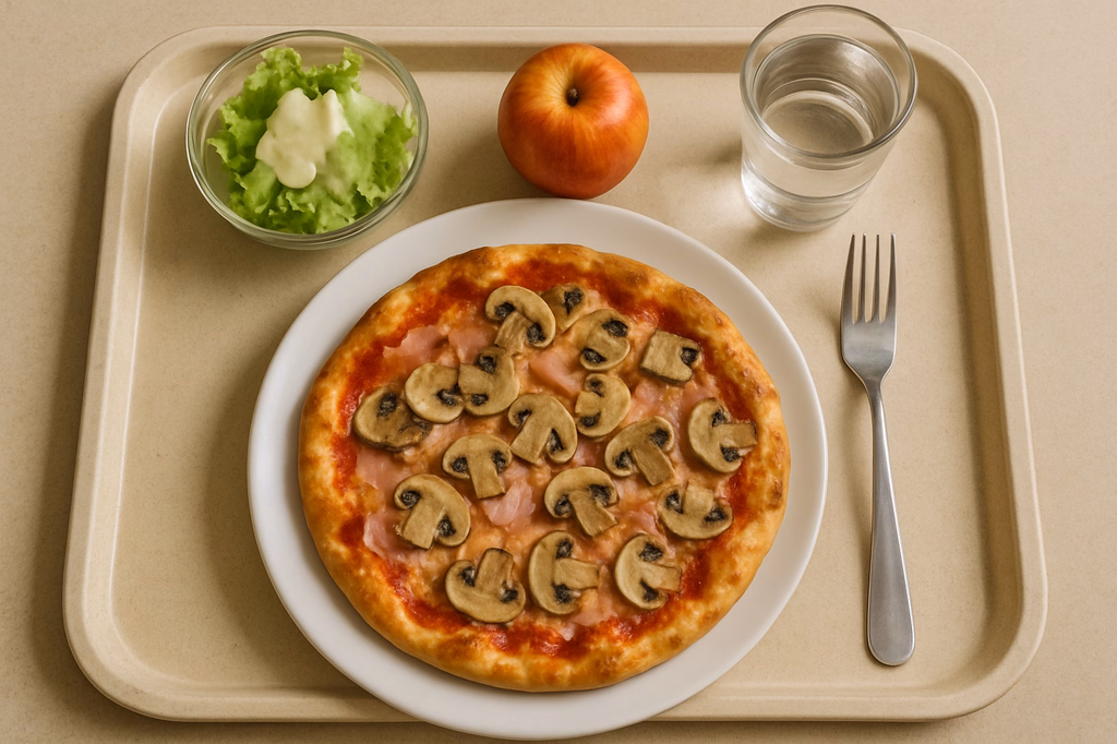 Pizza Schinken und Champignons ) (Z2,Z3,Z8,A1,A6,A7,A15,A17) (AI Generated)