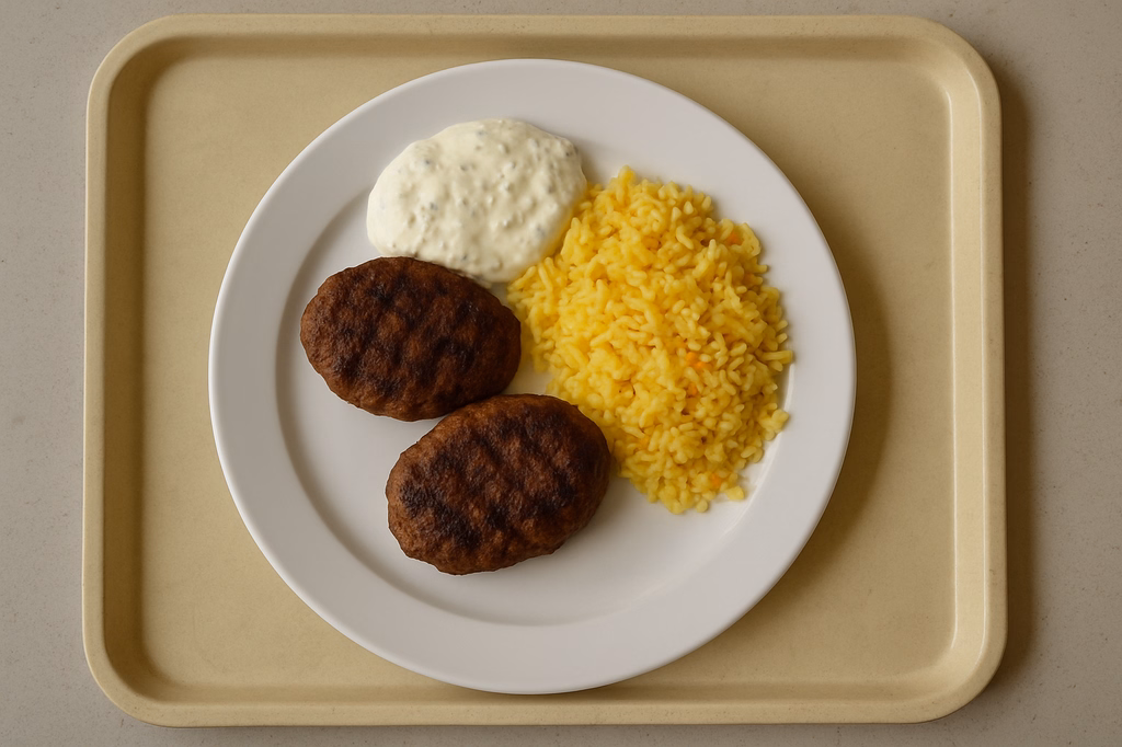 2 Bifteki mit hausgemachtem Tsatsiki (AI Generated)