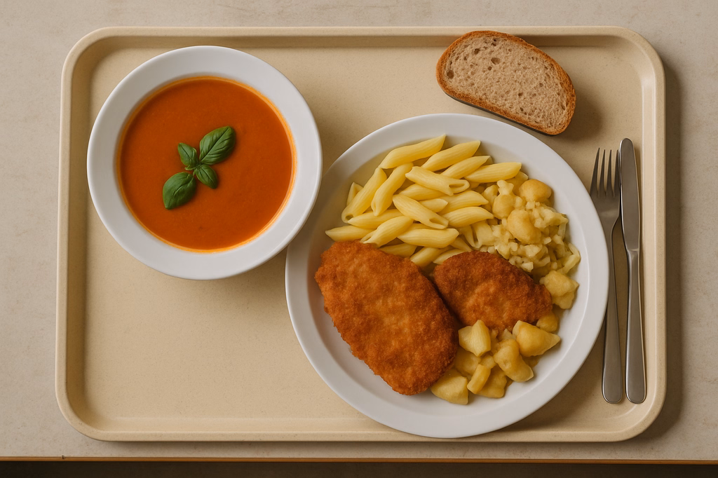 Tomatencremsuppe mit frischen Basilikum (AI Generated)