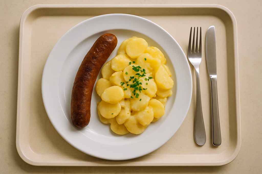 Vegane Bratwurst mit Kartoffelsalat (AI Generated)