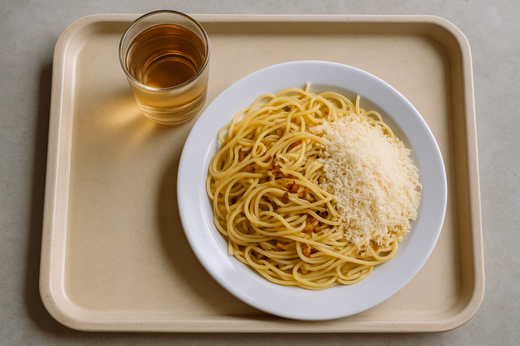 Spaghetti "Aglio Olio" mit veganen Reibkäse (AI Generated)