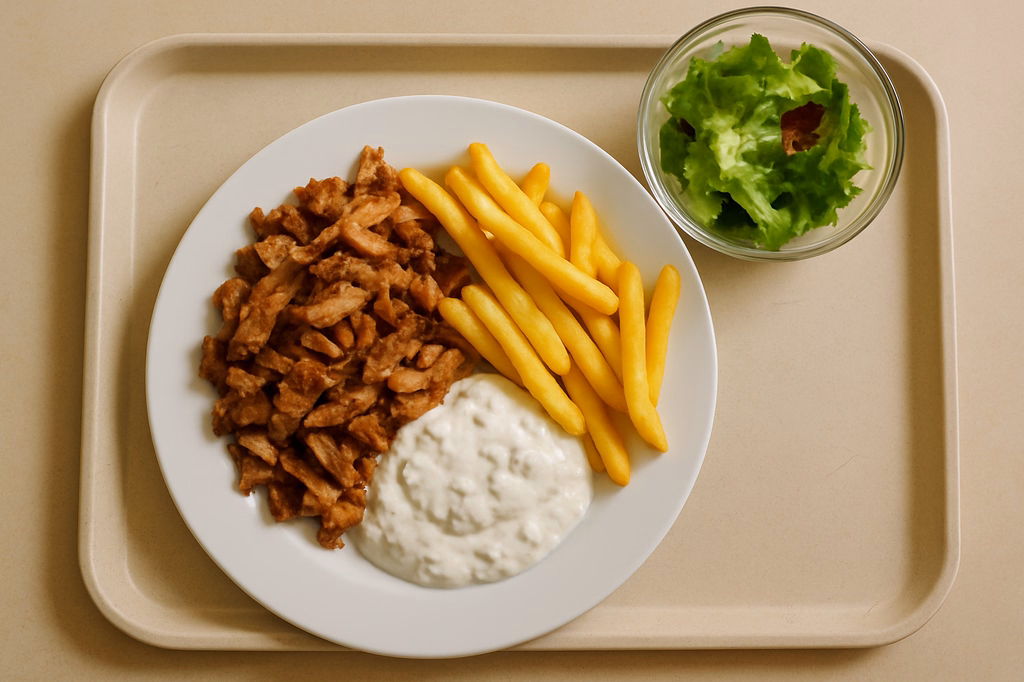 Gyros vom Schwein mit hausgemachtem Tsatsiki (AI Generated)