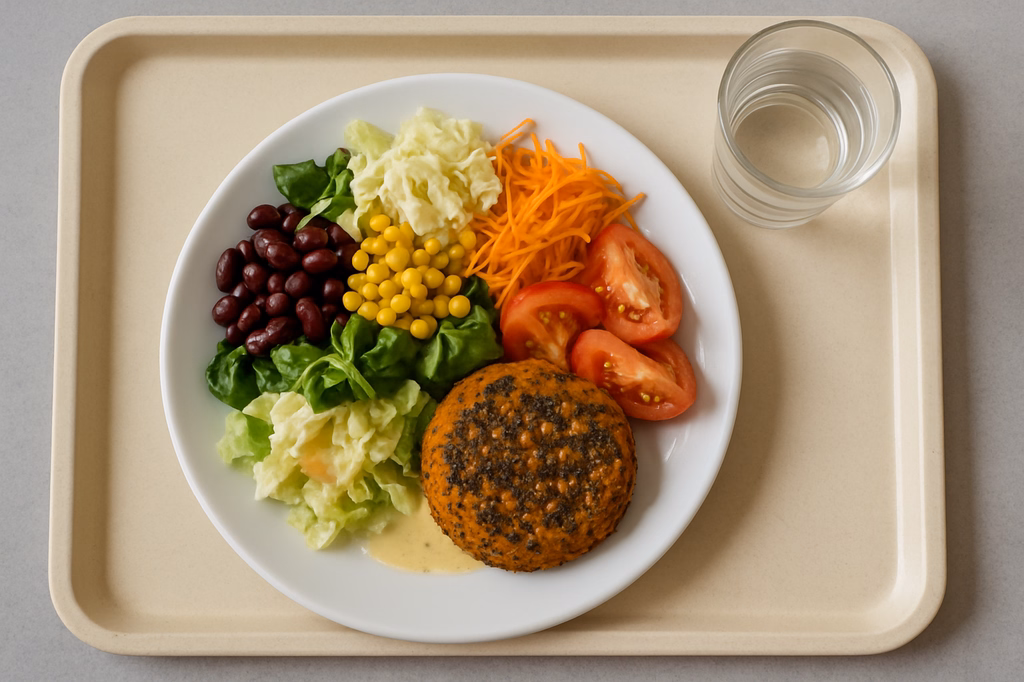 Bunter Sommerlicher Salatteller mit Kürbis Chiasamenröstling (AI Generated)