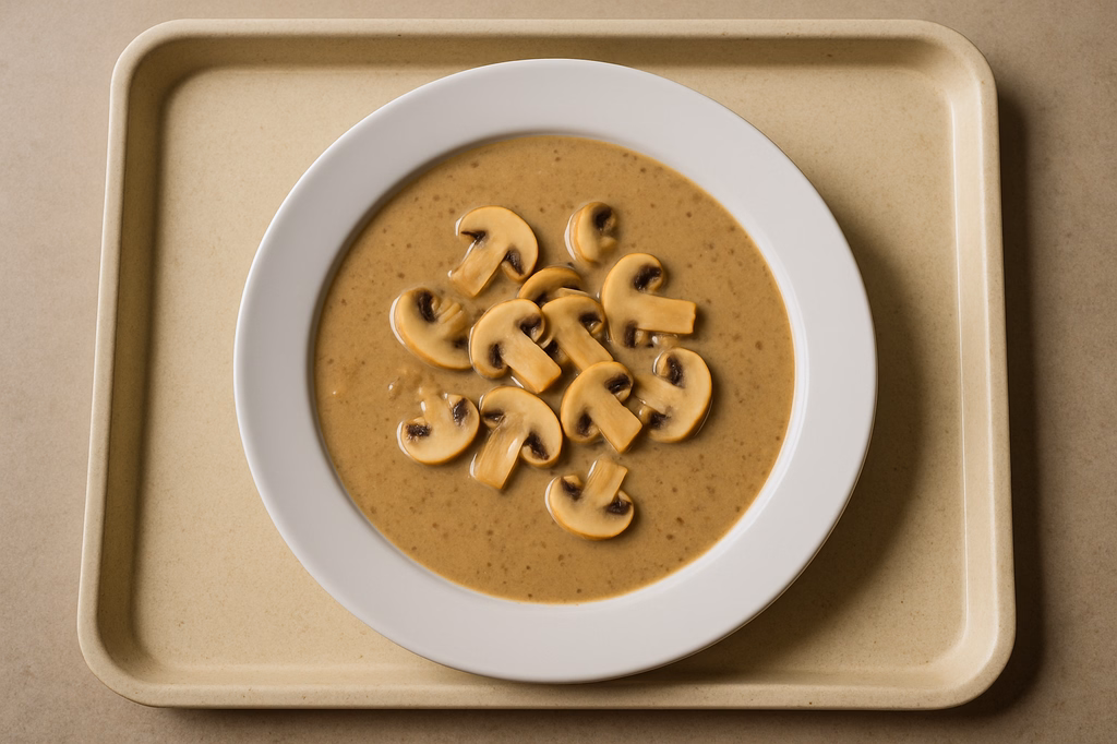 Steinpilzcremesuppe mit frischen Champignons (AI Generated)