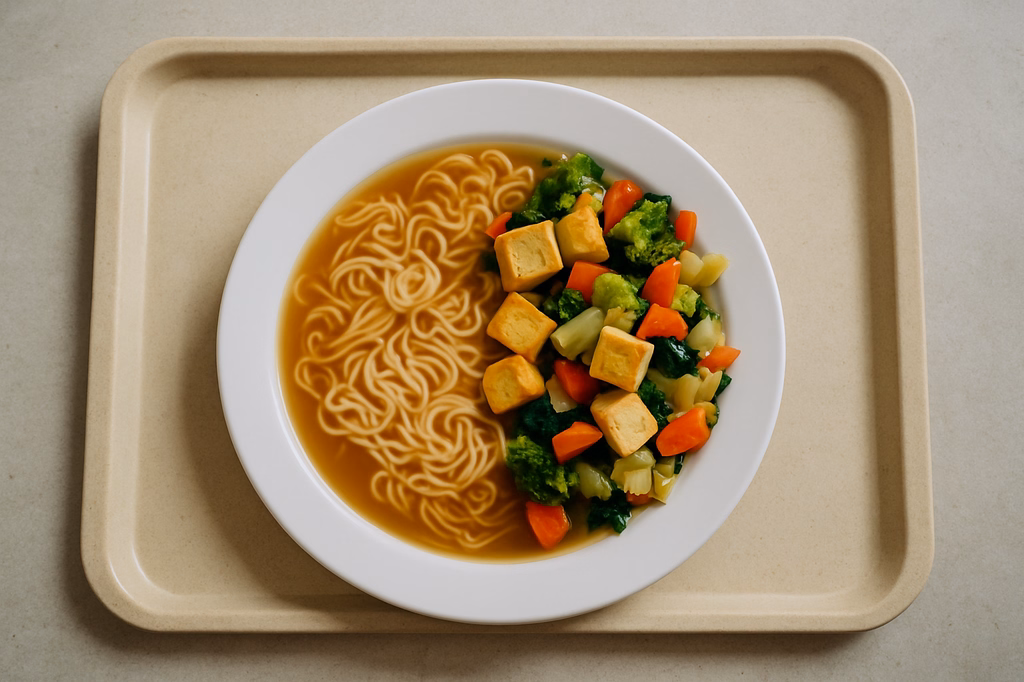 Miso Ramen mit Nudeln, Tofu Gemüse (AI Generated)