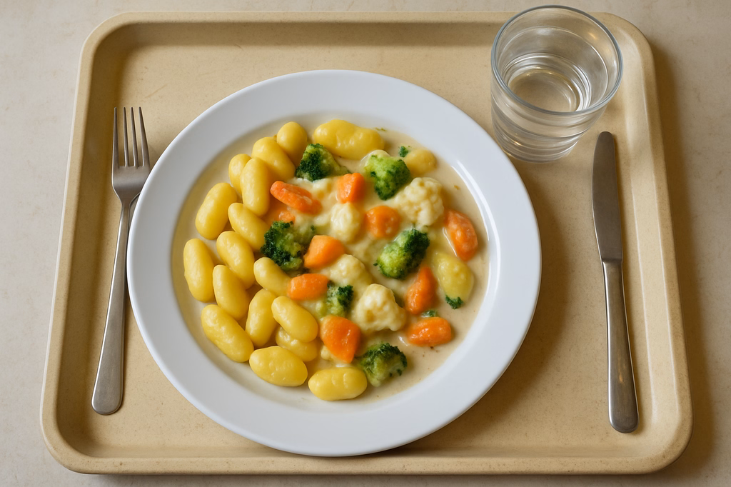 Kartoffelgnocchi - Gemüsepfanne mit Sahnesoße (AI Generated)