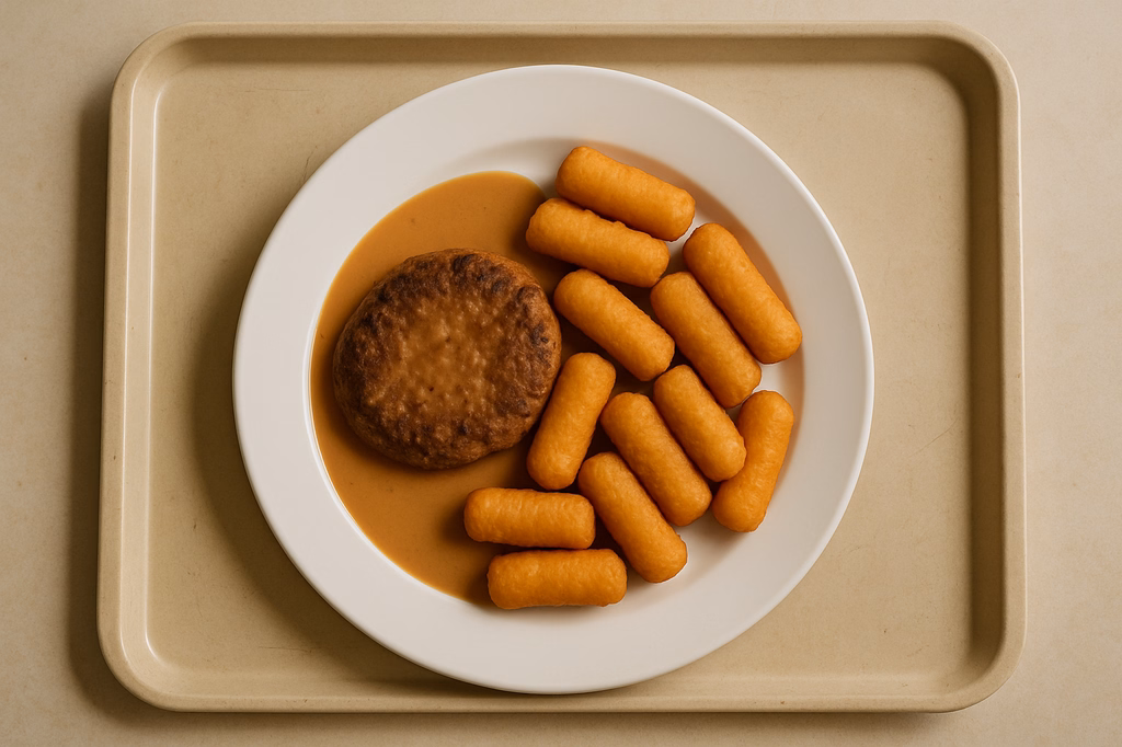 Hacksteak Rahmsoße Kartoffelkroketten (AI Generated)