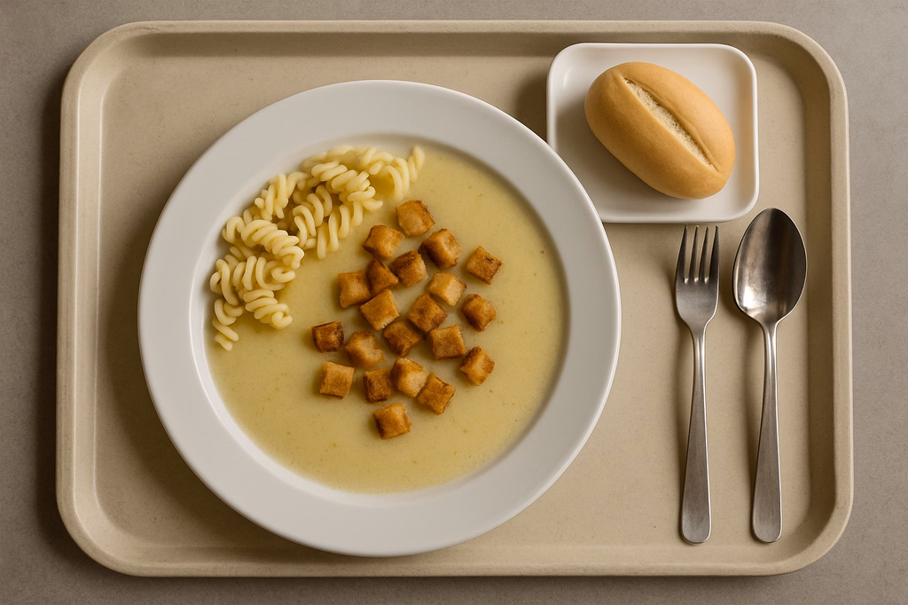 Griessuppe mit Croutons (AI Generated)