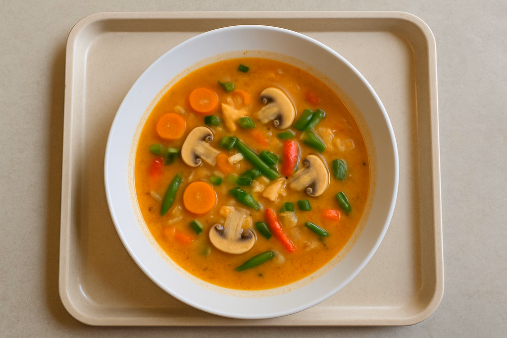 Thailändische "Tom Yam" - sauer scharfe Kokos Gemüsesuppe (AI Generated)