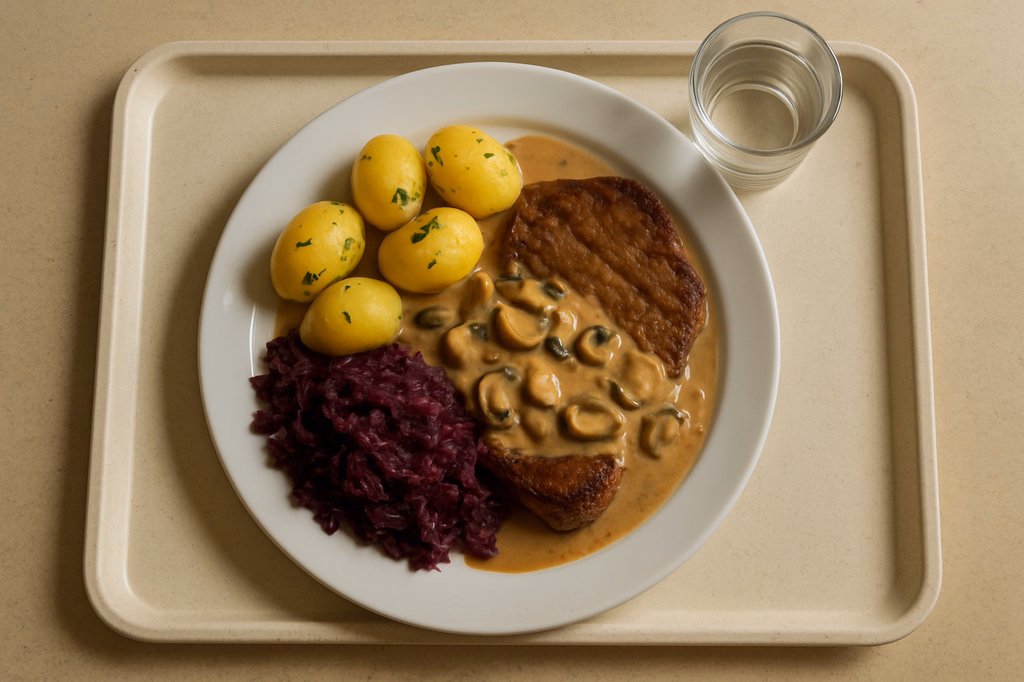 Rumpsteak vom Grill mit Waldpilzsoße "Jäger Art" (AI Generated)