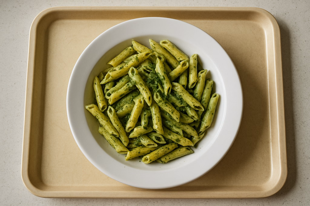 Penne mit Bärlauchpestosoße (AI Generated)