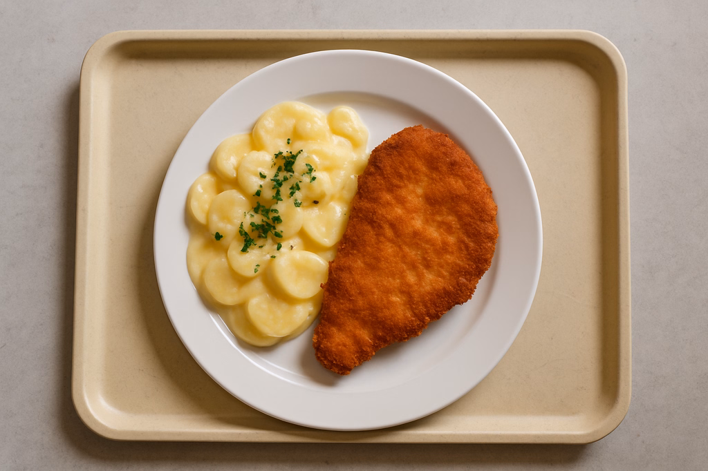 Hähnchenschnitzel mit Rahmkartoffeln (AI Generated)