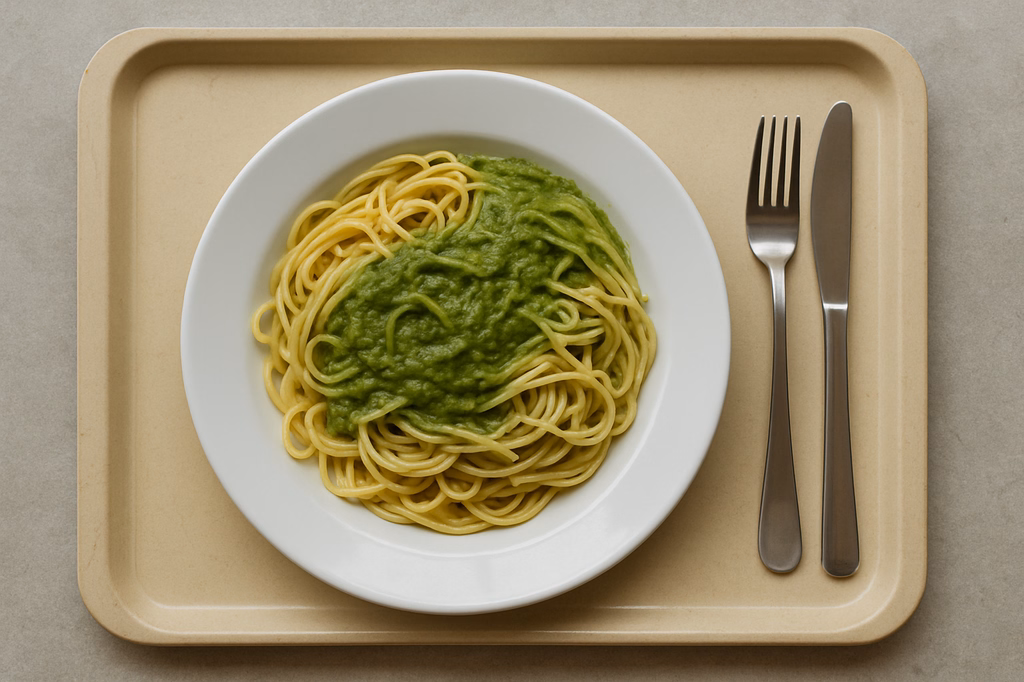 Spaghetti mit Bärlauchpestosoße (AI Generated)