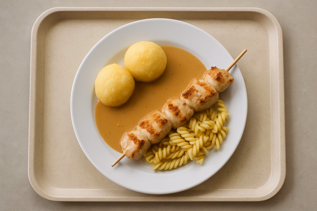 Hähnchenfiletspieß mit Rahmsoße (AI Generated)