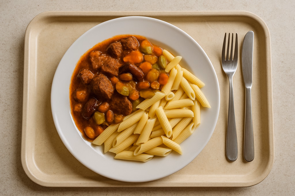 Marrokkanisches Rindfleisch Tajine mit Gemüse, Datteln & Nüssen Pasta (AI Generated)