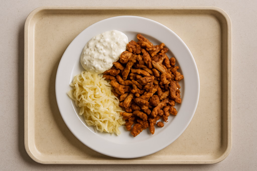 Hähnchenbrustgyros mit hausgemachtem Tsatsiki Weißkrautsalat (AI Generated)