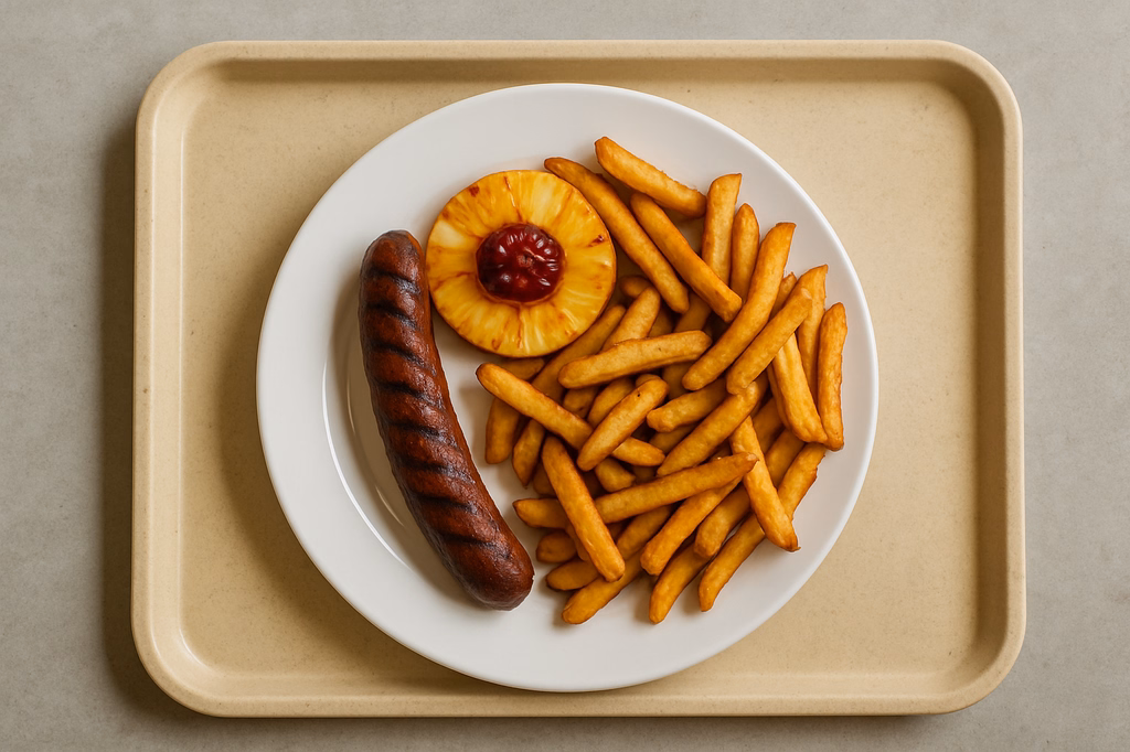 Beef Griller "American B.B.Q." mit Pineapple & Cranberries Steakhouse Pommes (AI Generated)