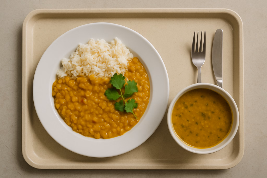Pikante Indische Linsensuppe mit frischem Koriander (AI Generated)