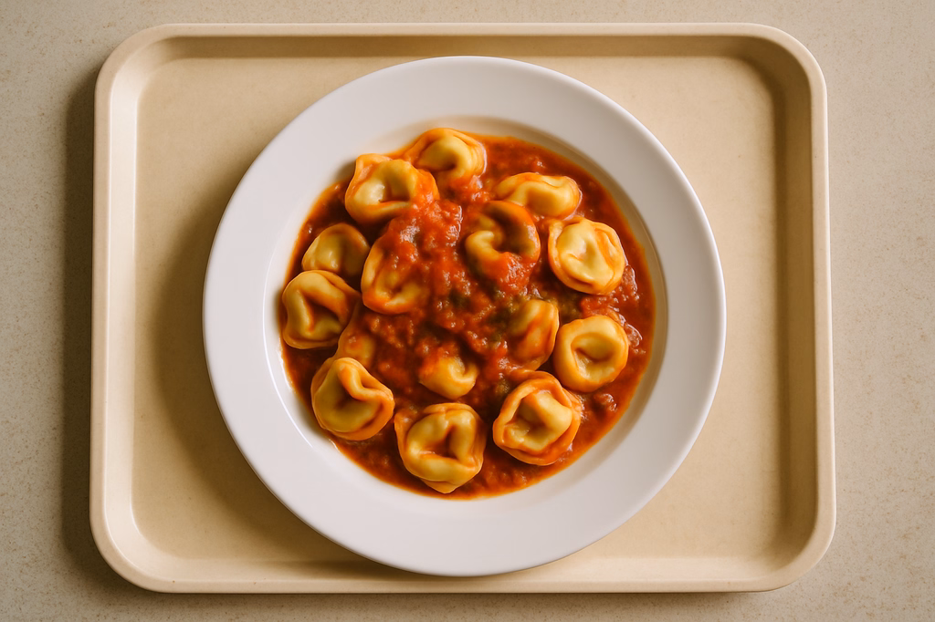 Tortelloni "Verdure Mediterraneo" Tomaten Pestosoße (AI Generated)